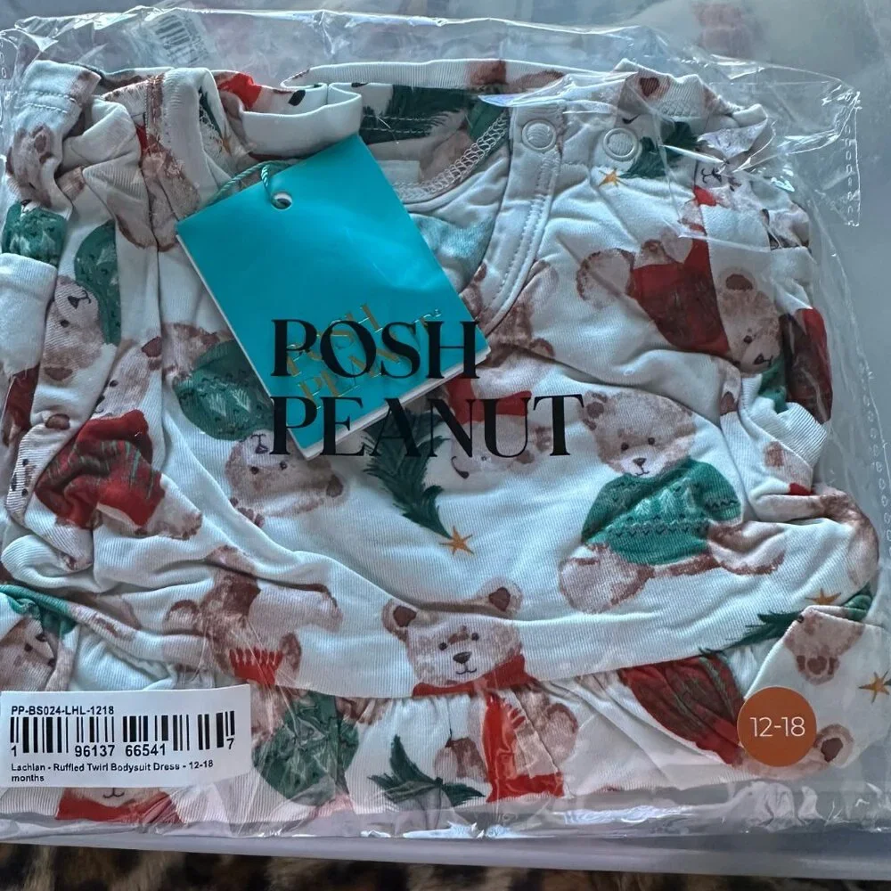 Posh Peanut Christmas Bears Dress 12/18 - Picture 2 of 2